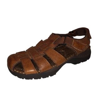 Earth Spirit Gelron 2000 Mens Size 10.5 Brown Leather Fisherman Sandals Shoes